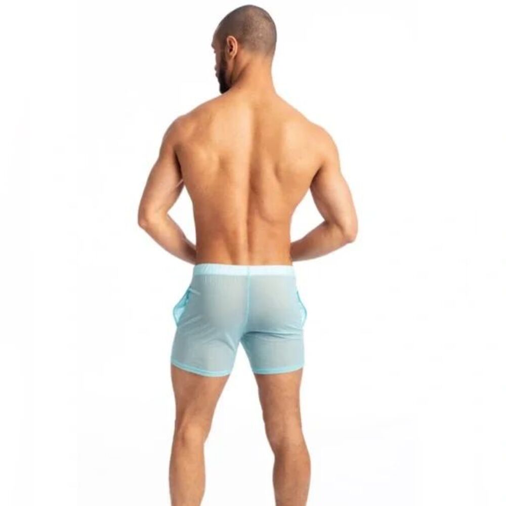 Mens L'Homme Invisible Paris Lounge Shorts in Aqua or Caprera - Sm or Med NWT - Picture 3 of 15